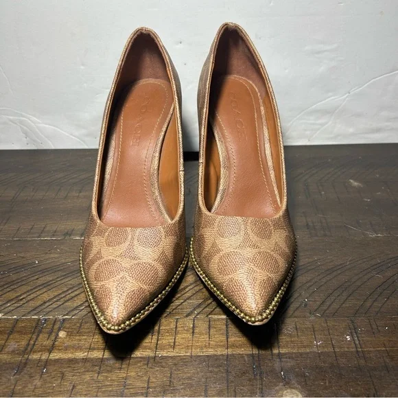 Coach 85 mm Waverly Pump with Beadchain in signature coated canvas - Picture 4 of 6